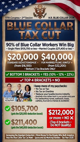 Blue Collar Tax Cut – $20,000 / $40,000